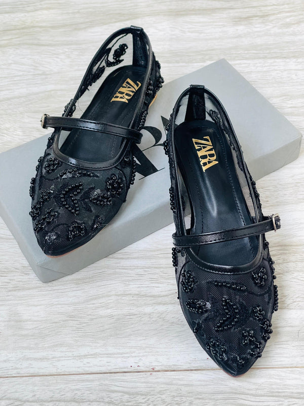 ZARA EMBROIDERED PUMPS